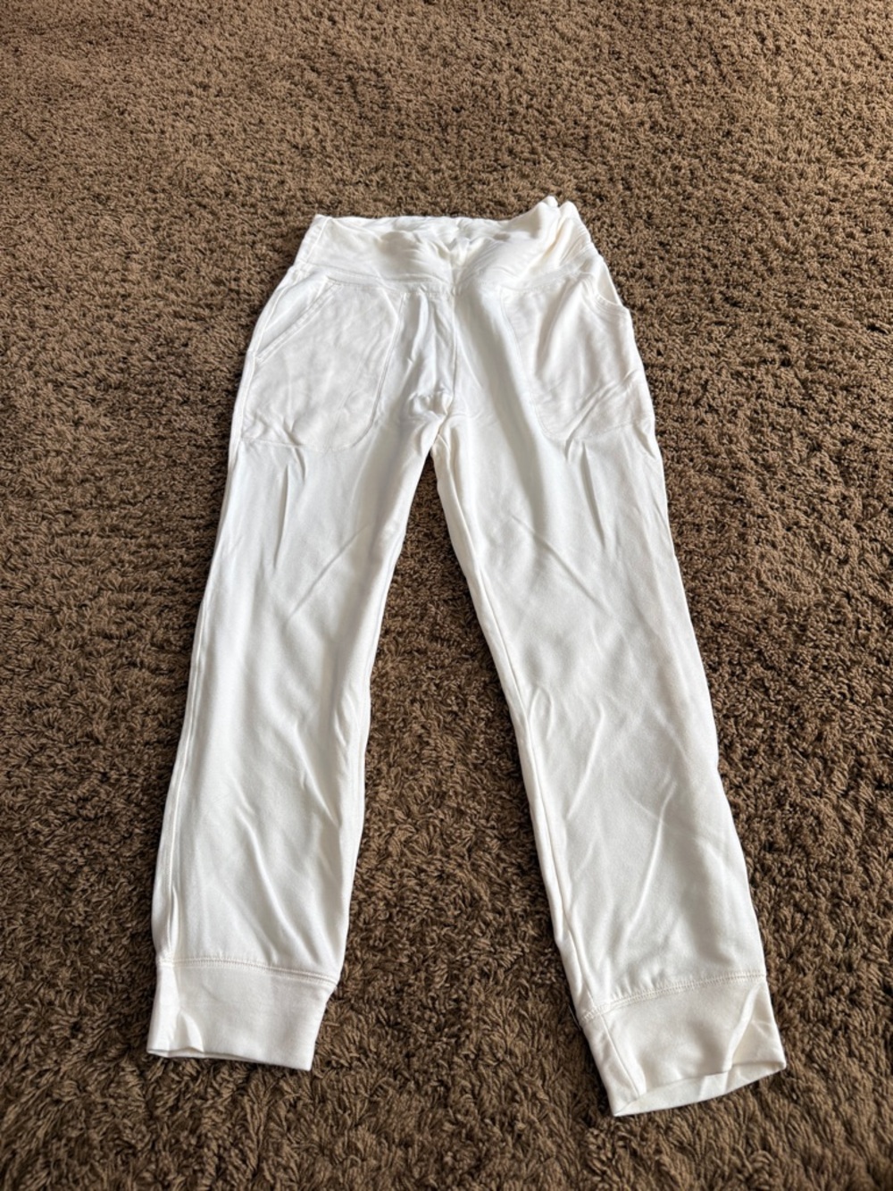 Women’s White Jogger Track Pants with Pockets
